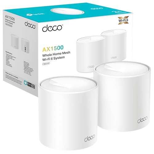 [Nuevo] TP-Link Deco X1500 (2-Pack) - Sistema WiFi 6 Mesh IA, AX1500 Doble Banda 2.4 GHz/5 GHz, Cobertura hasta 360 m2, 3X Puertos Gigabit por Unidad, 160MHz, ODFMA, 1024QAM, Control Parental