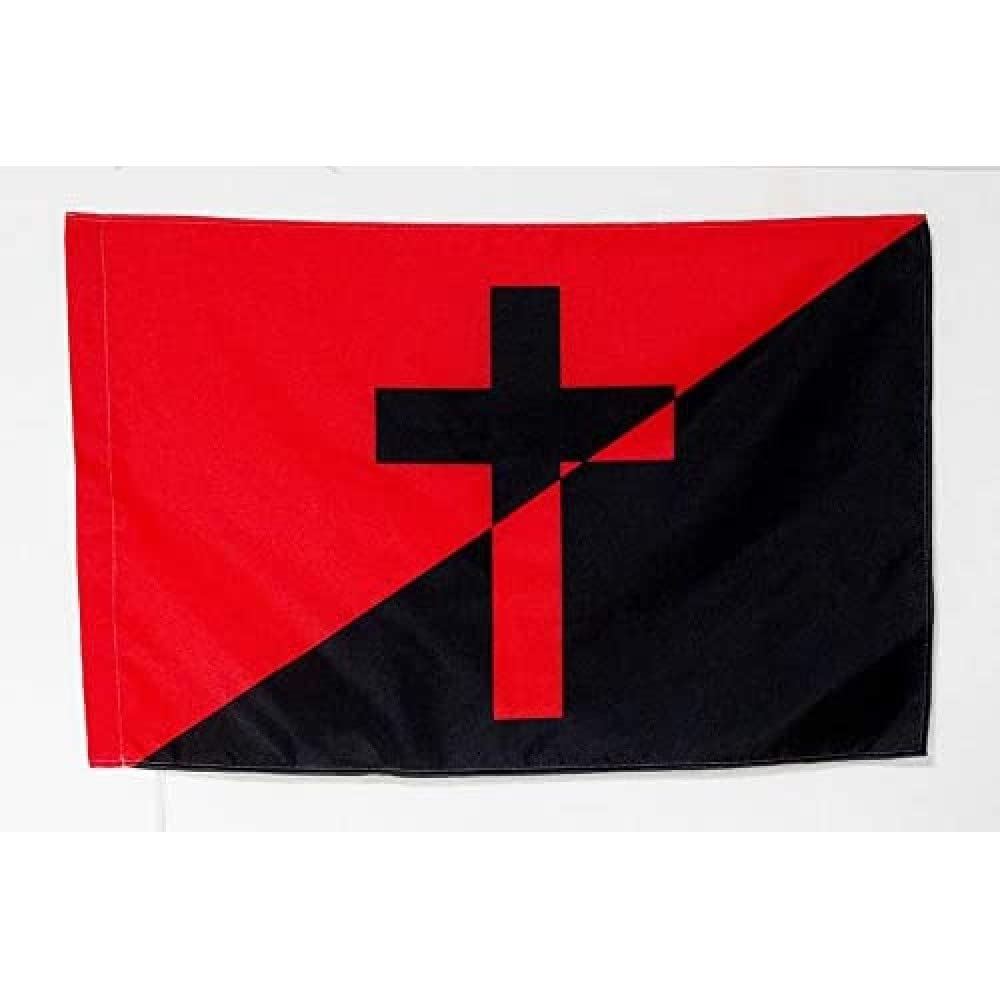AZ FLAG - Christian anarchism Flag - 2x3 Ft - anarchist Banner with Sleeve - 100% Polyester - Fade Resistant - Vivid Colors - 2' x 3' Feet - 90x60 Cm