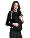 ZANZEA Women's Zipper Long Sleeve Hoodie Sweatshirt Jacket Coat Outerwear (US 16, Black)