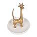 NIKKY HOME Giraffe Ring Holder Metal Earring Organizer Ring Dish Hanging Jewelry Stand Necklace Earring Display with Decorative White Dish Gold and White