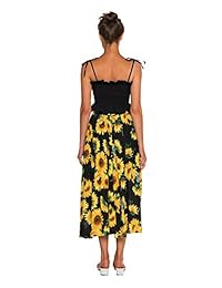 Maxi falda para dama, falda larga floral ideal para viajes, playa, cóctel o fiestas.