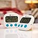 Etekcity Digital Kitchen Timer, Big Digits Loud Alarm Magnetic Backing Stand with Large LCD Display for Cooking Baking Sports Games Office (2 Pack, White, Battery Included)