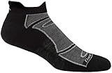 Darn Tough Men's Merino Wool No-Show Ultra-Light Cushion Athletic Socks, Black/Gray, Large