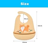 Vicloon Silicone Bibs 2-Pack Adjustable Waterproof Food Catcher Pocket Hippo view 2
