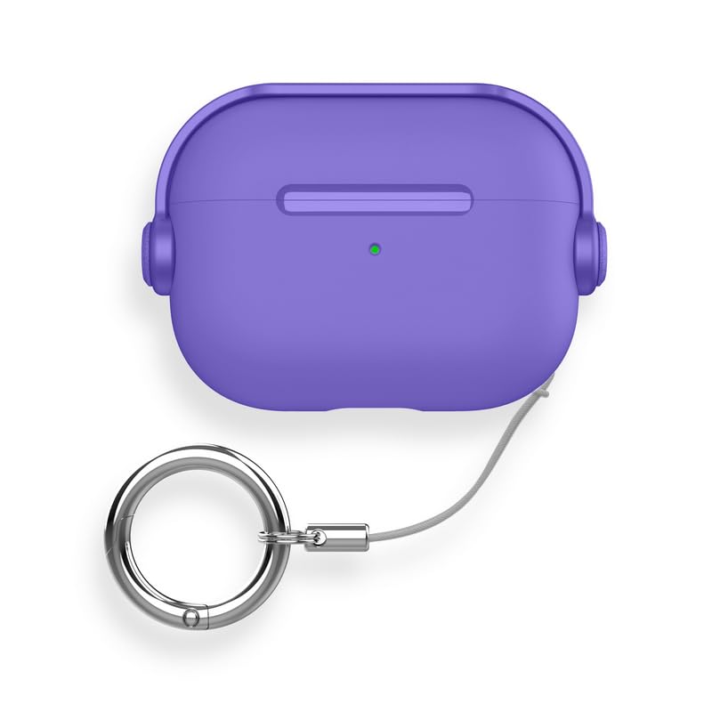 Junsirs Compatible with Apple AirPods Pro 2 Case with Wireless Bluetooth Earphones，Shockproof Airpod Cases Accessories Smooth Soft Protective Skin for Apple Airpods Pro 2/3 Generation (deep Purple)