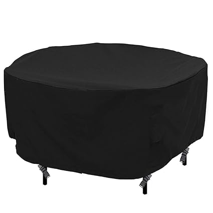 Patio Round Table and Chair Set Cover Outdoor Furniture Cover with Water Resistant and Durable Fabric, 76 Dia x31 H