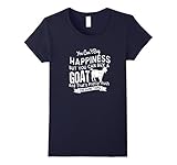 Womens Happiness Goats T-Shirt Design Large Navy