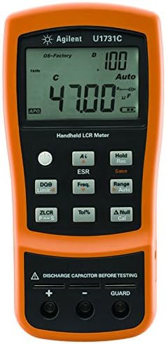 U1731C CAL DU - LCR Meter, Calibrated w/D & U, Hand Held, 1 kHz, 2 kH, 20000 µF, 0.2 Gohm, U1730C Series (U1731C CAL DU)