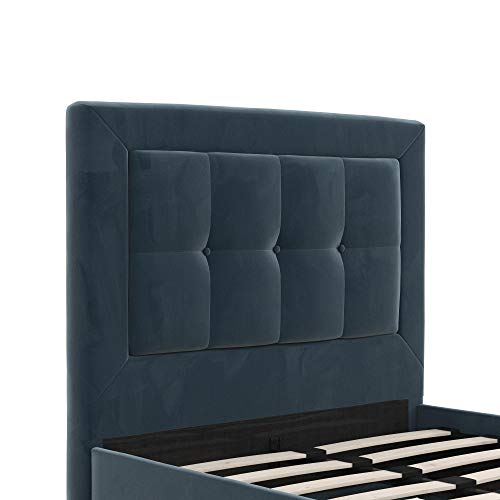 DHP Davina Upholstered Bed with Storage Chest for Kids, Twin Size, Blue Velvet Pricepulse