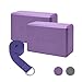 Gaiam Essentials Yoga Block 2 Pack & Yoga Strap Set