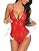 Avidlove Lingerie For Women Red Teddy One Piece Lace Babydoll Bodysuit