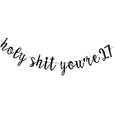 Holy S-t You're 27 banner -Funny 27 Years Old Birthday Decorations Men/Women's 27th Birthday Party Sign prop(black)