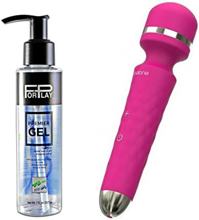Premium Soft Silicone Handheld Body Massager Rock by Nalone and Free Premium Water-based Lubricant ForPlay Premier 7 Oz