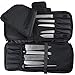 Chef Knife Case Bag | 3 Compartments & 20 Slots for Knives & Kitchen Tools | 10 Zip Pockets for Tablet, Notebooks & Utensils | Executive Chefs & Culinary Students Gift (Black)