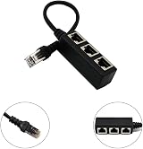 Gezezuee RJ45 Ethernet Splitter 1 to 3 Adapter Cat5e Cat6 Cat7 LAN Cable Black view 5