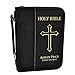 Custom Bible Cover | Holy Bible Cover with Cross | Personalized - Black