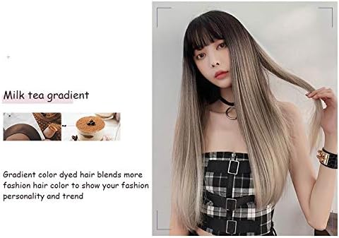 Zhongyue Wig Female Long Straight Hair Natural Fluffy Round Face