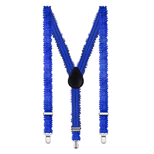 Blue Sequin Suspenders