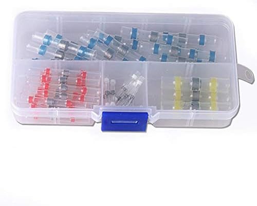 xluckx 50pcs solder ring heat shrinkable tube set equipment waterproof heat shrinkable terminal boxed facility Heat Shrink Soldering tool