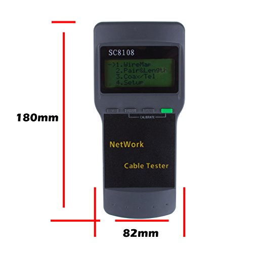 Powstro Network LAN Length Cable Tester Meter 5E 6E SC8108 CAT5 RJ45 GRAY - Thumbnail 4