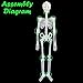 2PCS Halloween Hanging Luminous Skeleton Decorations, 60 Inch&13 Inch Full Body Glow-in-The-Dark Skeleton for Halloween Party Bar Wall Sticker Decorations Outdoor Yard Garden Hanging Ornaments Props