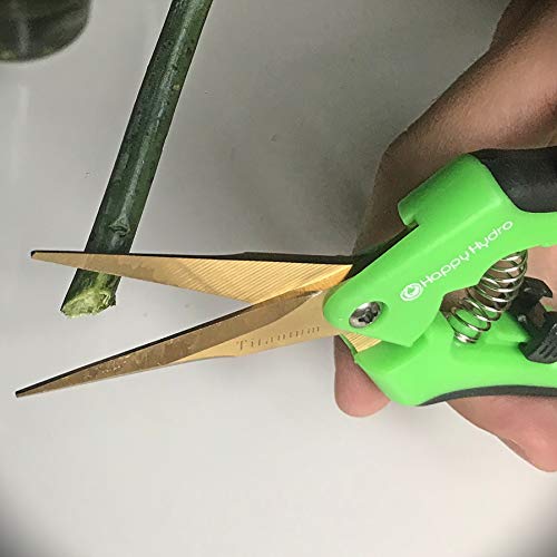 Happy Hydro - Trimming Scissors - Straight Tip - Titanium Coated Blades with Spring-Loaded Comfort Grip Handles - 4 Pack