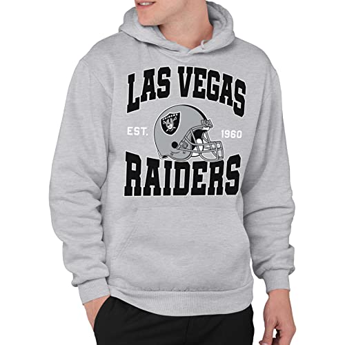 Junk Food Mens Team Helmet Nfl Hoodie Sweatshirt, Athletic Heather, L EU