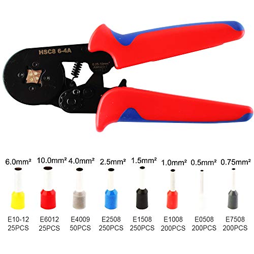 Ferrule Crimping Tool Kit,Knoweasy 6-4A Ferrule Crimper and 2 in 1 Wire Stripping Tool Cutting 5-20mm/(0.25-0.75inch) with 1200PCS Wire Terminals - Thumbnail 3
