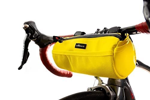 Lumiere & Co. Bike Handlebar Bag – Minimalist Design – 3 Size Options, Multiple Colors – Clip Straps, Shoulder Strap– (Yelow, Medium)