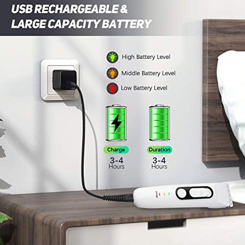 Liaboe Cortapelos Hombre, Máquina de Cortar de Cuchilla Cerámica, Recortador de Barba Waterproof y Recargable, Cortadoras de Pelo de Pelo de Poco Ruido para Familias