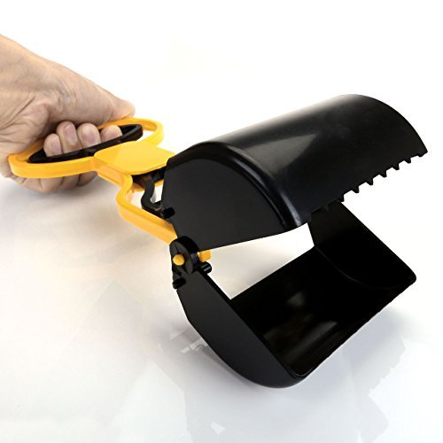 Mogoko Easy Patrol Jaw Dog Poop Scooper，great for cleaning your pet dog cat poop (S, Black + Yellow)