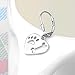YFN 925 Sterling Silver Simple Polished Hollow Heart Puppy Paw Dog Bone Dangle Earrings (Silver)