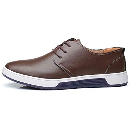 konhill Men's Casual Oxford Shoes Breathable Flat Fashion Laceup Dress Shoes,Gray,44 Pricepulse