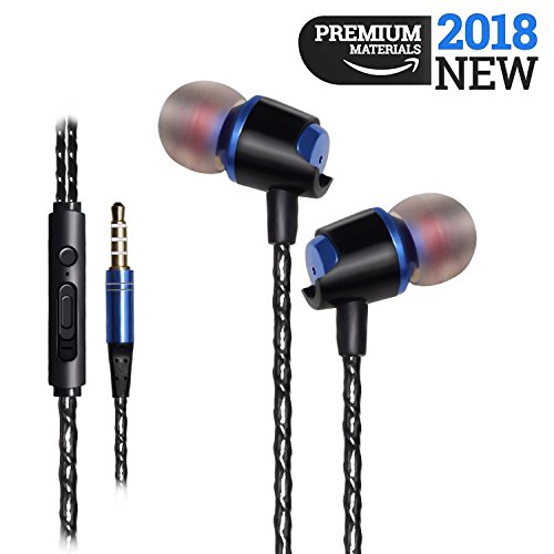 Earphones in Ear Headphones Earbuds with Microphone Mic Stereo and Volume Control Waterproof Wired Earphone for iPhone Samsung Android Mp3 Players Tablet Laptop 3.5mm Audio Black