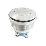 uxcell® 22mm Flush Mounted Momentary SPST Stainless Steel Round Push Button Switch
