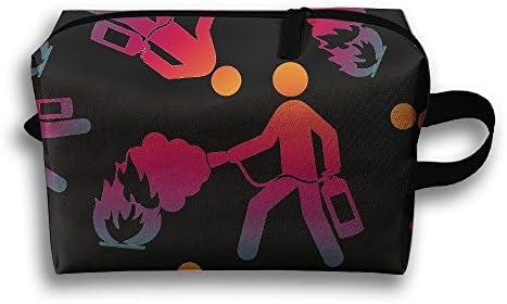 DE9hd Cosmetic Bags Firemen Cartoon Unisex Collapsible Storage Bags Multi Purpose Portable Cosmetic Bags