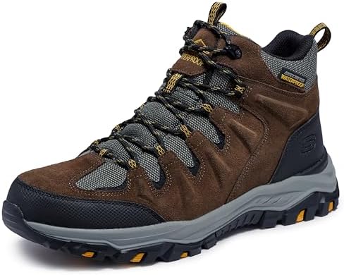 Skechers Men\'s Black and Brown Lace-Up Hiking Boots SKECHERS Men main image 3