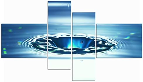 Modern Impressionist Wall Art Framed Canvas Sprayed Painting Water-drop Home Decor Good Picture Living Room Nice Gift(40x30cm2&amp;20x60cm2(Framed), Blue)