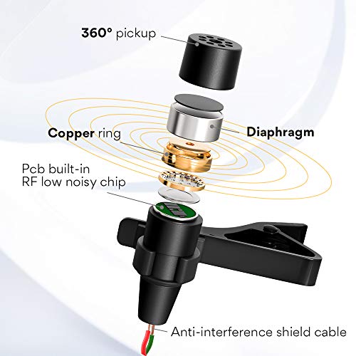 MAONO Lavalier Microphone for iPhone Android Smartphones, 2 Pack