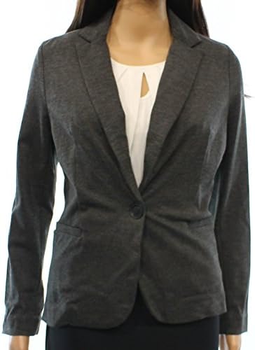 olivia moon Charcoal Women's Small Petite Ponte Blazer Gray PS
