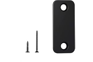 Stainless Steel Door Strike Plate, 1" x 2-1/4" Door Hole Cover & Latch Filler Plate for Entry Door Security (Black 1 Set)