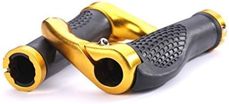Pro Bike Grips – The Comfiest Bicycle Handlebar Rubber Grips with Anti-slip Contoured Design and Aluminum Alloy Inner Ring Clamps | Solid Gold | 498.5