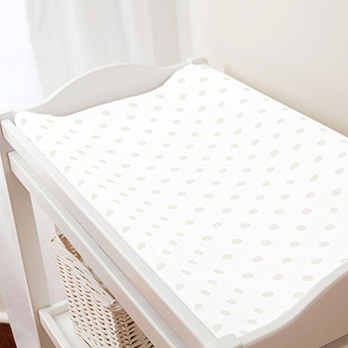 Carousel Designs White and Ivory Dot Changing Pad Cover - Organic 100% Cotton Change Pad Cover - Made in the USA