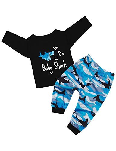 Toddler Baby Boy Shark Clothes Cotton Tops + Pants Autumn Winter Outfits Set(3-4T)