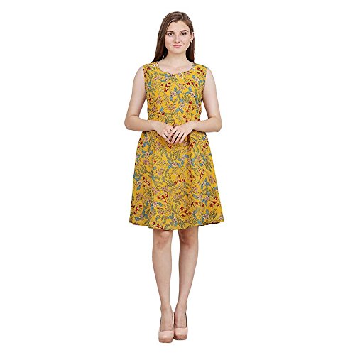 yellow colour one piece dress