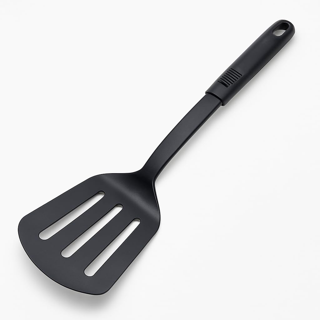 TIJAR® Slotted Turner/Spatula, Nylon Heat Resistant Turner for Non-Stick Cookware, Ergonomic Handle, Lightweight & Durable Cooking Utensil for Frying, Flipping & Serving