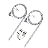 BBQGO Barbecue Oven Grill Thermometer Probe And Clip Replacement For Maverick ET732, ET733 & Ivation IVA-WLTHERM & IVAWT738 With 6ft Stainless Steel Cable