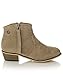 ROF Petty-02 Women's Fashion Western Inspired Almond Pointy Toe Vegan Stacked Heel Ankle Booties