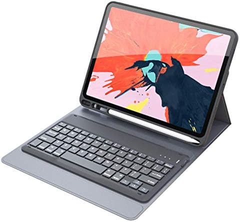 iPad Pro 11 inch Keyboard Case with Pencil Holder 2018,PU Leather Tablet Shell, Wireless Keyboard and Smart Connector Anti-Scratch Full Body Protective Cover Auto Sleep/Wake Feature Flip Stand Cover