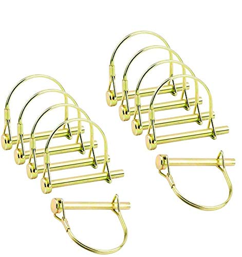 INCREWAY 10 Pcs 7mm Heavy Duty Safety Coupler Shaft Locking Pin Wire Lock Pin, Hitch Pto Pin Round Loop Wire Lock Trailers Pin for Farm Lawn Garden